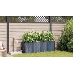 Vidaxl Vrtni lončki 1 kos Pletenje Siva 160 x 40 x 52 cm Plastika