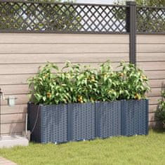 Vidaxl Vrtni lončki 1 kos Pletenje Siva 160 x 40 x 52 cm Plastika
