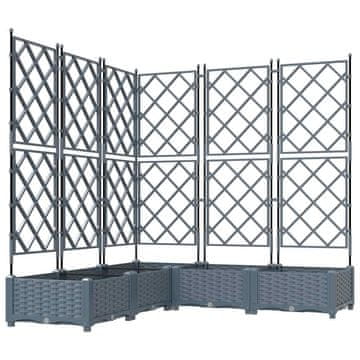 Vidaxl Vrtna sadilnika s treliso 5 pcs Svetlo siva