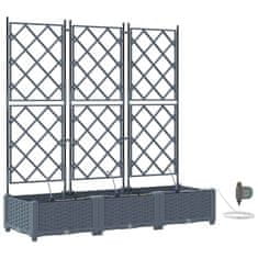 Vidaxl Vrtni lončki 1 kos Mreža Svetlo siva 120 x 40 x 126 cm Plastika