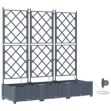 Vidaxl Vrtni sadilniki Svetlo siva 120 x 40 x 126 cm Jeklo