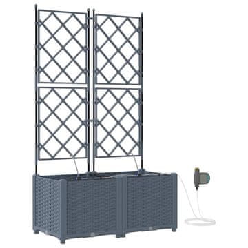 Vidaxl Vrtni lonček 2 pcs Svetlo siva Jeklo