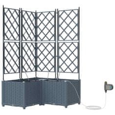 Vidaxl Vrtni lončki 1 kos Mreža Svetlo siva 80 x 80 x 142 cm Plastika