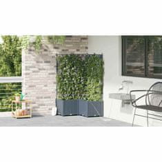 Vidaxl Vrtni lončki 1 kos Mreža Svetlo siva 80 x 80 x 142 cm Plastika