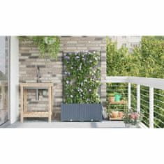 Vidaxl Vrtni lončki 1 kos Mreža Svetlo siva 80 x 40 x 142 cm Plastika