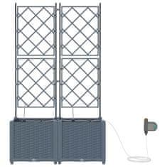 Vidaxl Vrtni lončki 1 kos Mreža Svetlo siva 80 x 40 x 142 cm Plastika