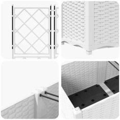 Vidaxl vrtni sadilnik s trelisim 2 kosa Beli 80x40x143 cm