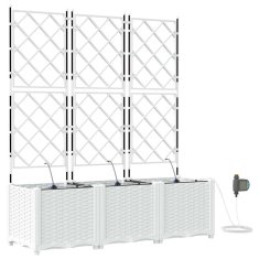 Vidaxl Vrtni lončki 1 kos Mreža Bela 120 x 40 x 142 cm Plastika