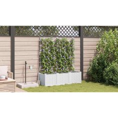 Vidaxl Vrtni lončki 1 kos Mreža Bela 120 x 40 x 142 cm Plastika