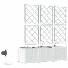 Vidaxl Vrtni lončki 1 kos Mreža Bela 120 x 40 x 142 cm Plastika
