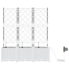 Vidaxl Vrtni lončki 1 kos Mreža Bela 120 x 40 x 142 cm Plastika