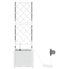 Vidaxl Vrtni lončki 1 kos Bela 40 x 40 x 142 cm Plastika