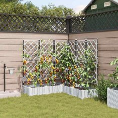 Vidaxl Vrtni lončki 1 kos Mreža Bela 120 x 120 x 126 cm Plastika