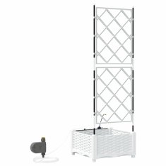 Vidaxl Vrtni lončki 1 kos Mreža Bela 40 x 40 x 126 cm Plastika