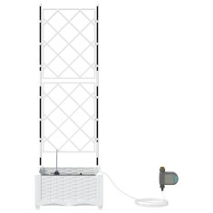 Vidaxl Vrtni lončki 1 kos Mreža Bela 40 x 40 x 126 cm Plastika