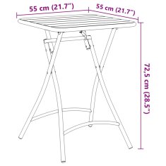 Vidaxl Zložljiva Vrtna Miza Bela 55 x 55 x 73 cm Jeklo