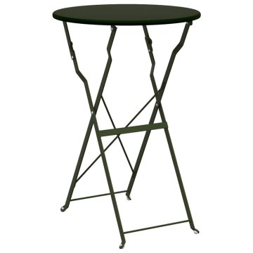 Vidaxl Bistro miza Temno zelena Ø50x71 cm Praškasto lakirano jeklo