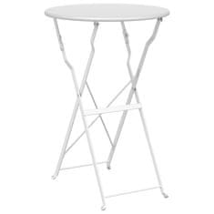 Vidaxl Zložljiva Bistro Miza Bela Ø50 x 71 cm, Praškasto Premazano Jeklo