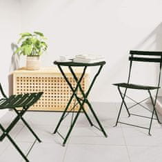 Vidaxl Bistro miza Temno zelena Ø50x71 cm Praškasto lakirano jeklo