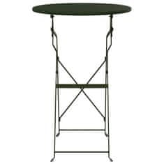 Vidaxl Bistro miza Temno zelena Ø50x71 cm Praškasto lakirano jeklo