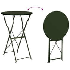 Vidaxl Bistro miza Temno zelena Ø50x71 cm Praškasto lakirano jeklo