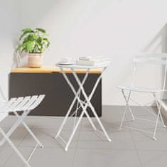Vidaxl Zložljiva Bistro Miza Bela Ø50 x 71 cm, Praškasto Premazano Jeklo