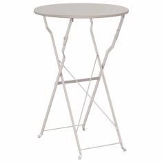 Vidaxl Zložljiva bistro miza Bež Ø50 x 71 cm, jekleno