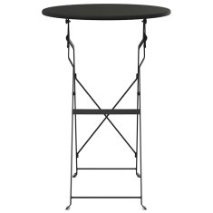 Vidaxl Zložljiva Bistro Miza Antracit Ø50 x 71 cm, Praškasto Premazano Jeklo