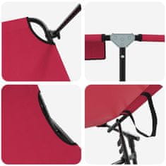 Vidaxl Zložljiv ležalnik z blazino 2 pcs Rdeča 56 x 190 x 81cm blago