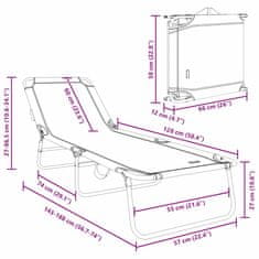 Vidaxl Zložljiv ležalnik z blazino 2 pcs Zelena 56 x 189 x 87cm blago