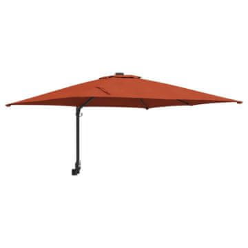 Vidaxl Vrtni dežnik Terakota 248,5 x 247,5 x 160 cm Poliester in jeklo