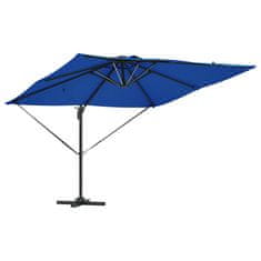 Vidaxl Cantilever Roma dežnik z LED lučmi v azurno modri barvi – 286 x 285 x 270 cm, aluminijast.