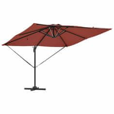 Vidaxl Roma Izvlečni Senčnik z LED osvetlitvijo v terracotta - 286 x 285 x 270 cm, aluminij.