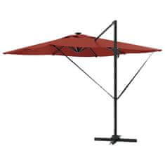 Vidaxl Roma Izvlečni Senčnik z LED osvetlitvijo v terracotta - 286 x 285 x 270 cm, aluminij.
