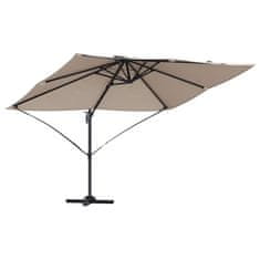 Vidaxl Kotni Roma dežnik taupe 352x251x260 cm aluminij
