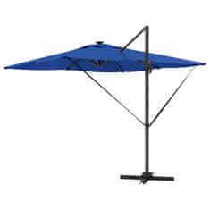 Vidaxl Cantilever Roma dežnik z LED lučmi v azurno modri barvi – 286 x 285 x 270 cm, aluminijast.