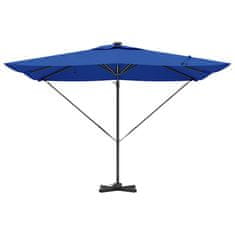 Vidaxl Cantilever Roma dežnik z LED lučmi v azurno modri barvi – 286 x 285 x 270 cm, aluminijast.