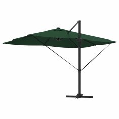 Vidaxl Roma Kantilever senčnik z LED, zelen, 352 x 251 x 265 cm, aluminij
