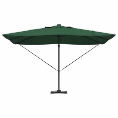 Vidaxl Roma Kantilever senčnik z LED, zelen, 352 x 251 x 265 cm, aluminij