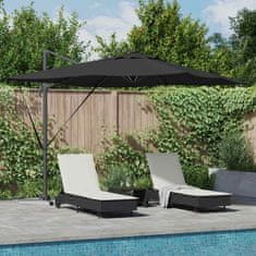 Vidaxl Samostojni Roma dežnik z LED - Črna, 286 x 285 x 270 cm, Aluminij