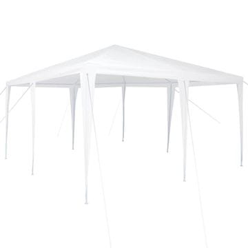 Vidaxl Zabavni šotor Bela 400 x 400 x 266 cm Polietilen in jeklo