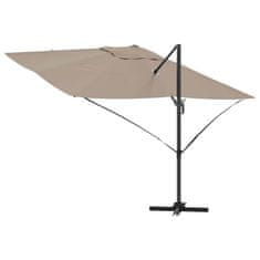 Vidaxl Kotni Roma dežnik taupe 352x251x260 cm aluminij