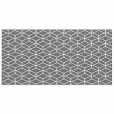 Vidaxl Zunanji preproga Sivo in belo 250 x 500 cm PP