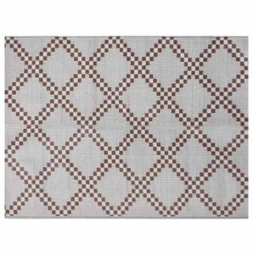 Vidaxl Zunanji preproga Geometrični ARAKIL Rjava in bela 400 × 300 cm