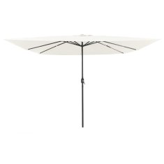 Vidaxl Vrtni dežnik Peščena 295 x 295 x 245 cm Poliester in jeklo