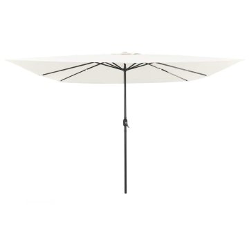 Vidaxl Vrtni dežnik Peščena 295 x 295 x 245 cm Poliester in jeklo