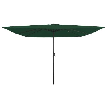 Vidaxl Vrtni dežnik Zelena 295 x 295 x 245 cm Poliester in jeklo