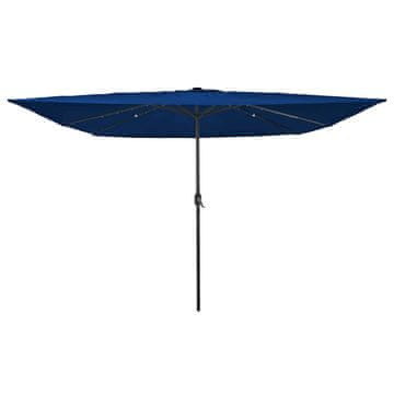 Vidaxl Vrtni dežnik Azur modra 295 x 295 x 245 cm Poliester in jeklo