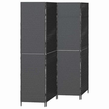 Vidaxl Pregrada Črna 195 x 180 cm poli ratan