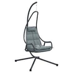 Vidaxl Viseči stol v obliki jajca Antracit 94 x 107 x 196.5 cm Jeklo